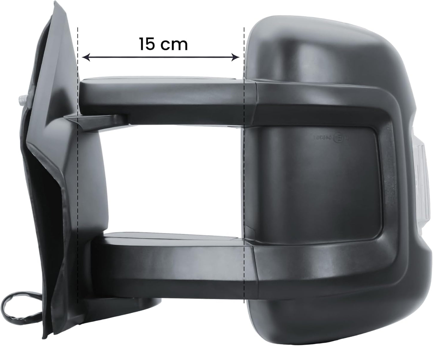 Aligoparts Passenger Left Side Door Wing Mirror N/S Electric Heated Manual Folding Medium Arm for Fiat Ducato Peugeot Boxer Citroën Relay 2006–2023 Vauxhall Movano 2019–2023