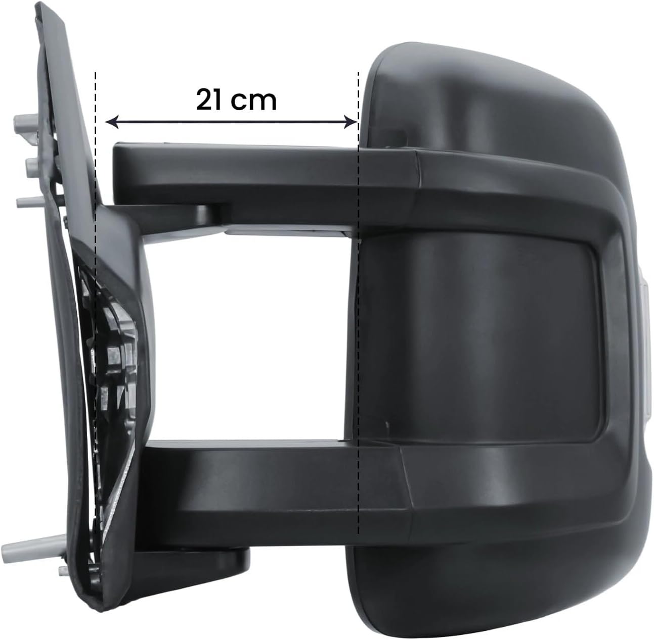 Aligoparts Passenger Left Side Door Wing Mirror N/S Electric Heated Manual Folding Long Arm for Fiat Ducato Peugeot Boxer Citroën Relay 2006–2023 Vauxhall Movano 2019–2023