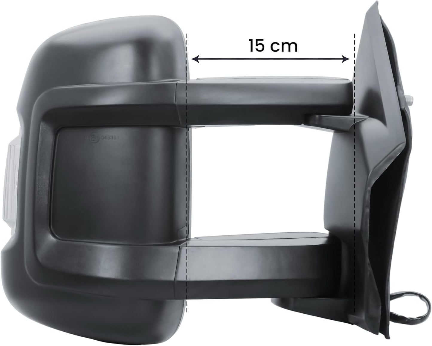 Aligoparts Driver Right Side Door Wing Mirror O/S Electric Heated with Temperature Sensor Manual Folding Medium Arm for Fiat Ducato Peugeot Boxer Citroën Relay 2006–2023 Vauxhall Movano 2019–2023