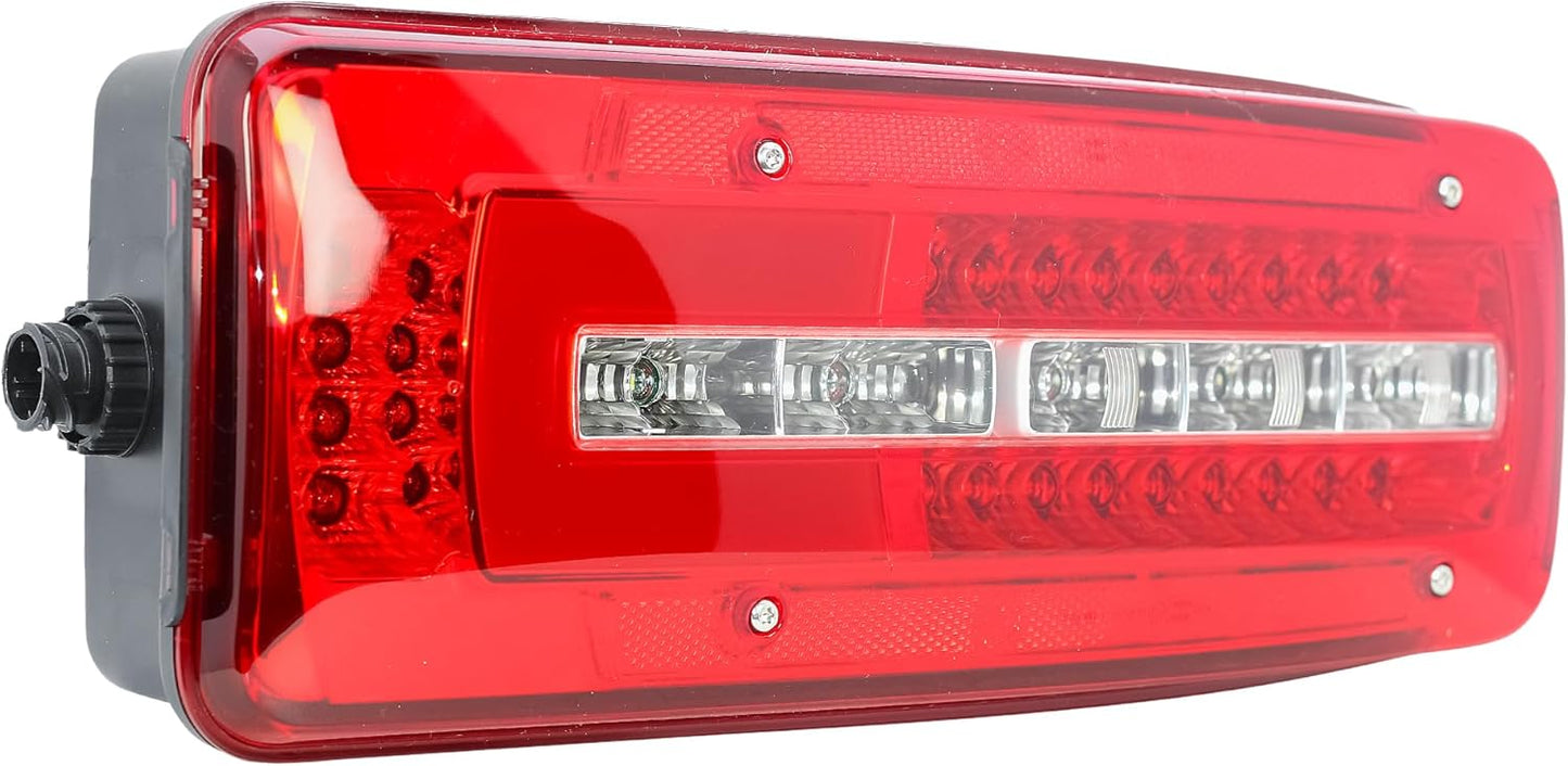 Aligoparts Passenger Left Side N/S 24V Full LED Tail Light Rear Lamp with Number Plate Light for MAN TGX TGS TGA TGL TGM