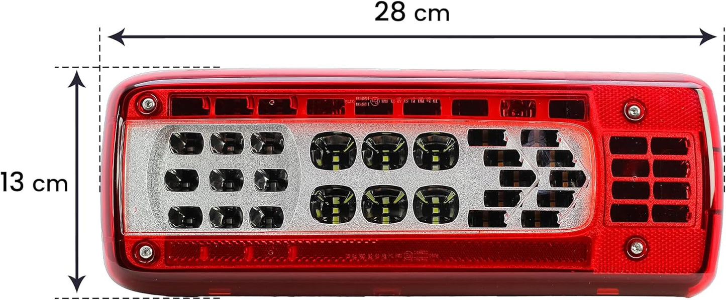 Aligoparts Driver Right Side O/S 24V Full LED Tail Light Rear Lamp with Plug & Reverse Buzzer for Volvo FH FM FL FMX & Renault T K C Range