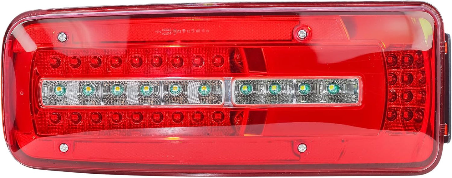 Aligoparts Passenger Left Side N/S 24V Full LED Tail Light Rear Lamp with Number Plate Light & Rear Plug for DAF XF CF LF XG XD XG+