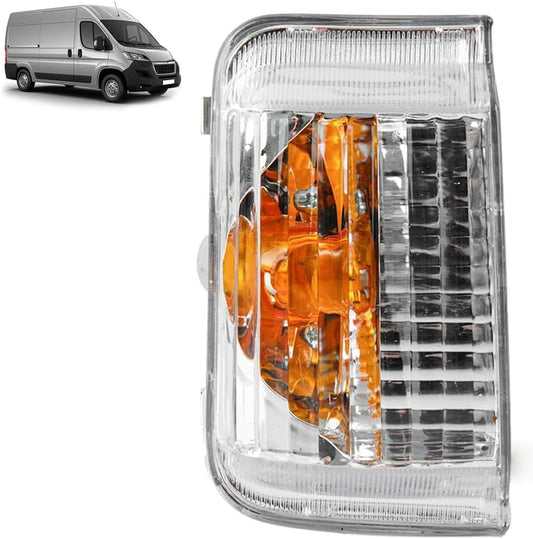 Aligoparts Left Passenger Side Wing Mirror Indicator Lens Clear for Peugeot Boxer, Fiat Ducato, Citroen Relay (2006-Onwards)
