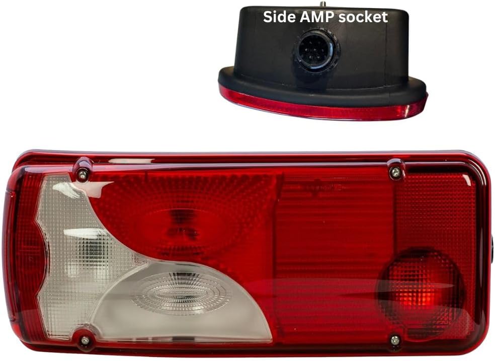 Aligoparts Left Rear Tail Light Lamp with Side Socket & Bulb | Sprinter 2000–2003, VW 2006+, Scania P&R – Aligoparts (Passenger Side N/S)