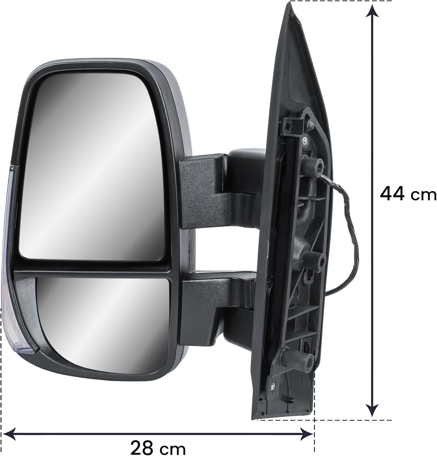 Aligoparts Passenger Left Side Door Wing Mirror N/S Electric Heated Short Arm with Temperature Sensor for IVECO Daily 2014–2024