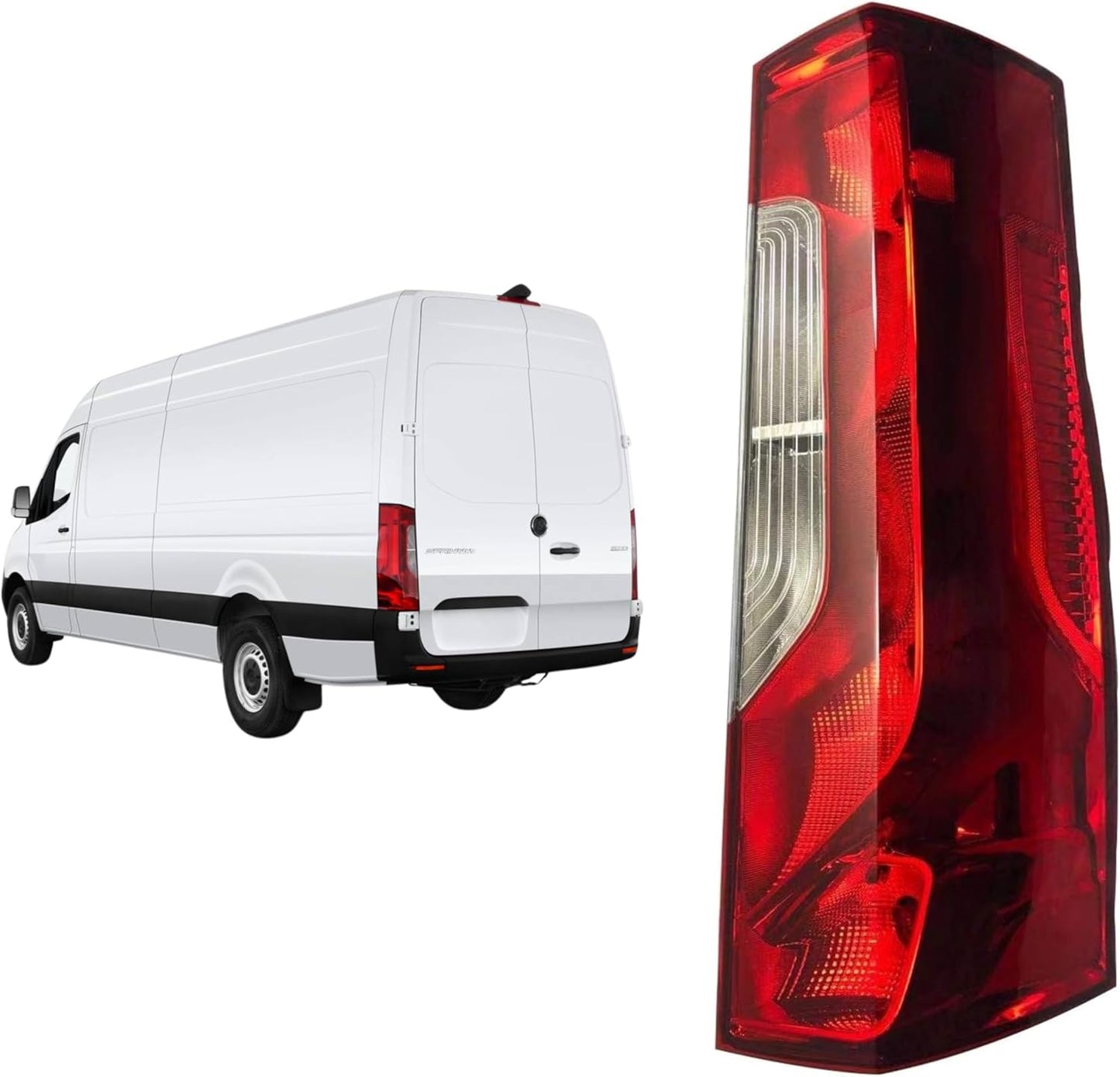 Aligoparts Right Rear Tail Light Lens for Mercedes Sprinter W907 W910 (2018, 2019, 2020, 2021, 2022, 2023, 2024, 2025) Driver Side 9108200000, 9108200100