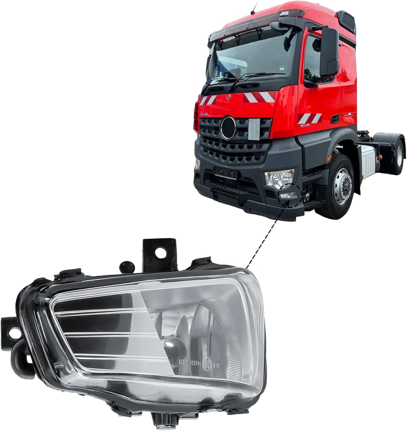 Aligoparts Passenger Left Side N/S Fog Light Lamp 24V for Mercedes Arocs Antos MP4