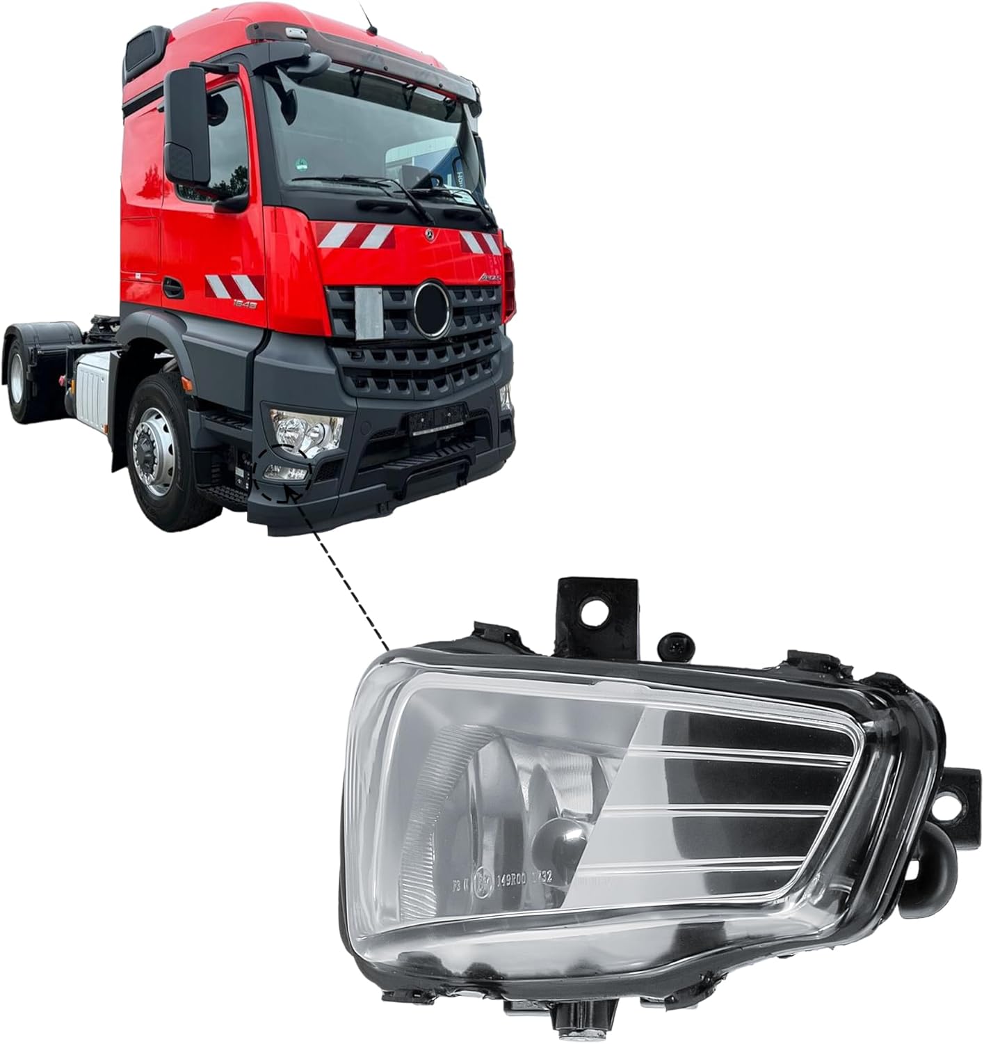 Aligoparts Driver Right Side O/S Fog Light Lamp 24V for Mercedes Arocs Antos MP4