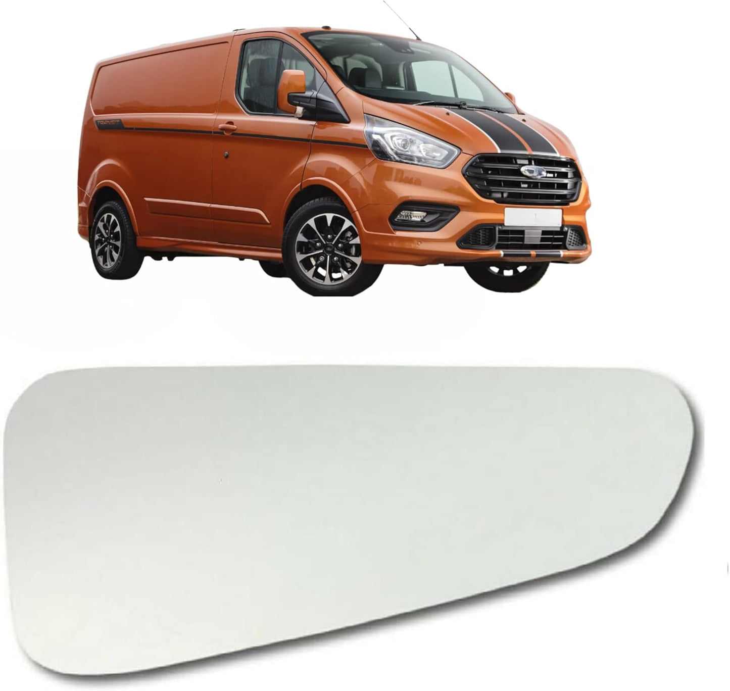Aligoparts Right Blind Spot Bottom Mirror Glass – Fits Ford Transit Custom 2012–2023