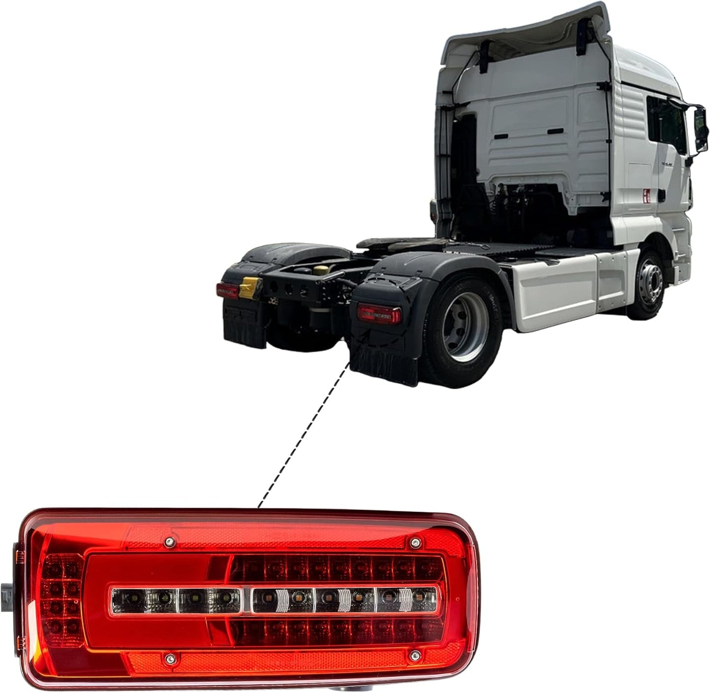 Aligoparts Driver Right Side O/S 24V Full LED Tail Light Rear Lamp with Reverse Buzzer for DAF XF CF LF XG XD