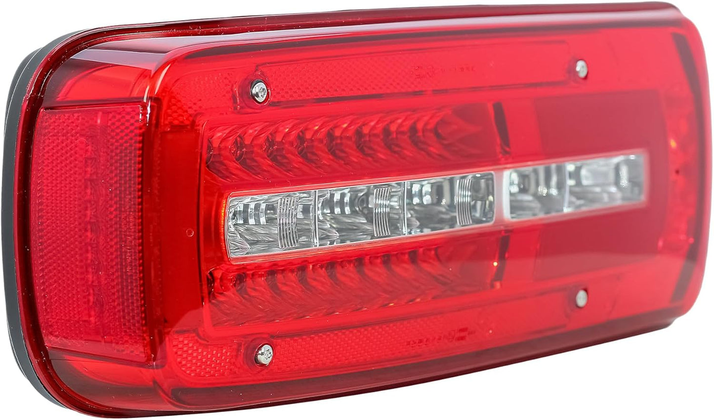 Aligoparts Passenger Left Side N/S 24V Full LED Tail Light Rear Lamp with Number Plate Light & Rear Plug for DAF XF CF LF XG XD XG+