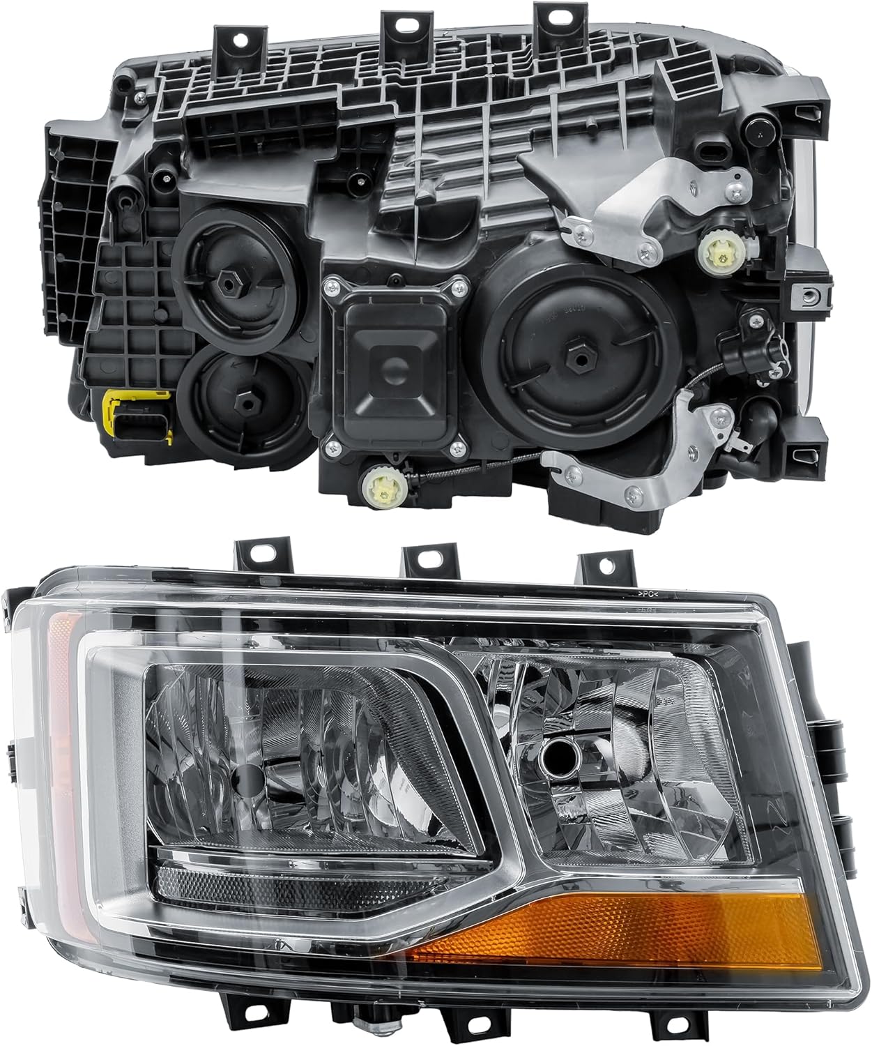 Aligoparts Driver Right Side O/S Headlight Head Lamp Electric Adjustment LED DRL 24V for Scania P G R S Series