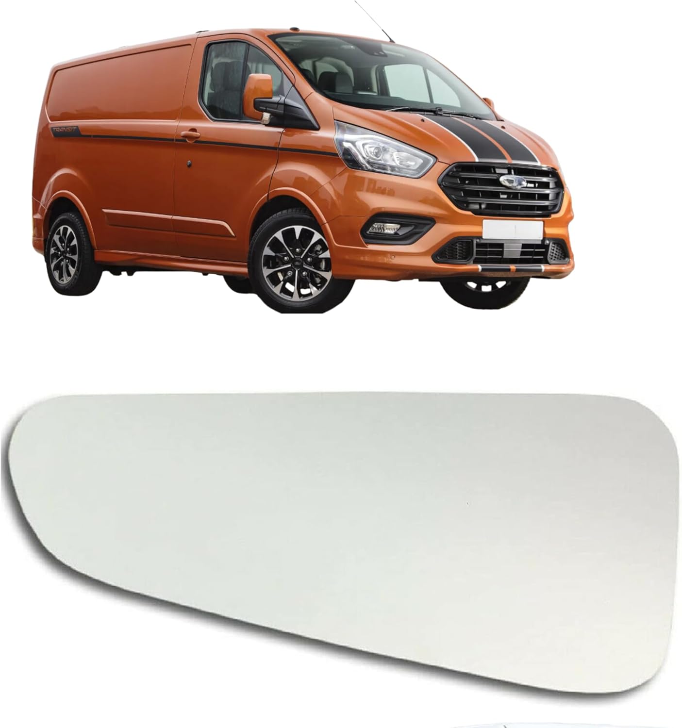 Aligoparts Left Blind Spot Bottom Mirror Glass – Fits Ford Transit Custom 2012–2023