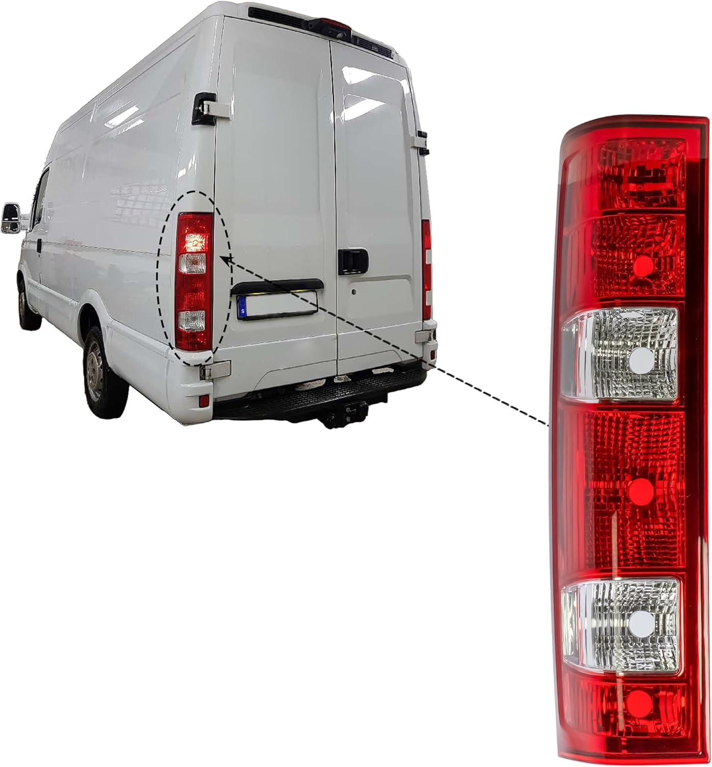 Aligoparts Passenger LEFT Side N/S Tail Light Rear Lamp for IVECO Daily 2006–2013