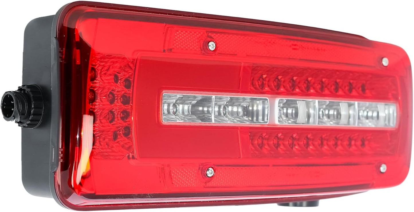 Aligoparts Driver Right Side O/S 24V Full LED Tail Light Rear Lamp with Reverse Buzzer Alarm for MAN TGX TGS TGL TGA TGM
