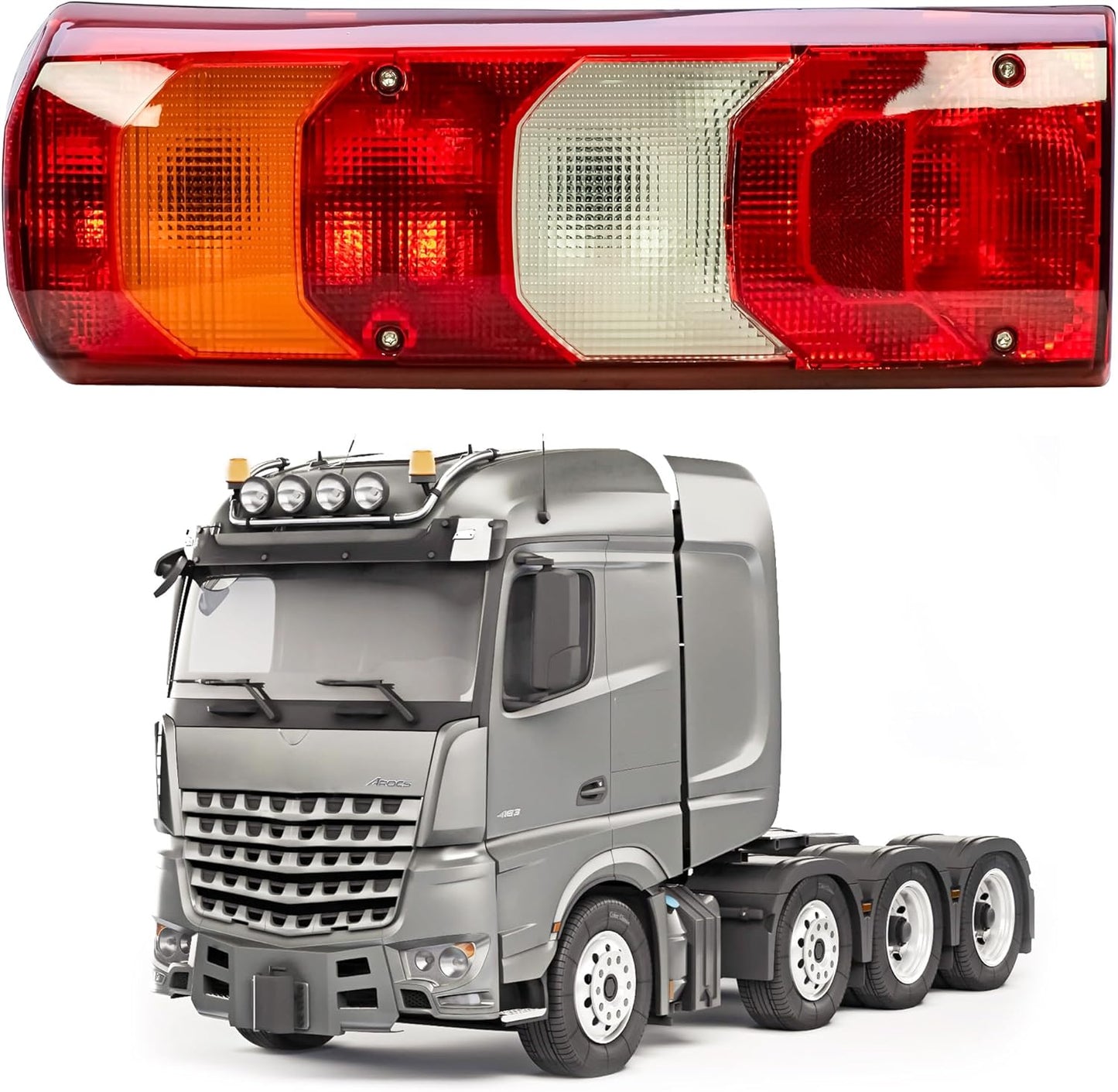 Aligoparts Passenger Left Side N/S 24V Halogen Tail Light Rear Lamp with Bulbs for Mercedes Actros Arocs Antos Ageto MP4 MP5