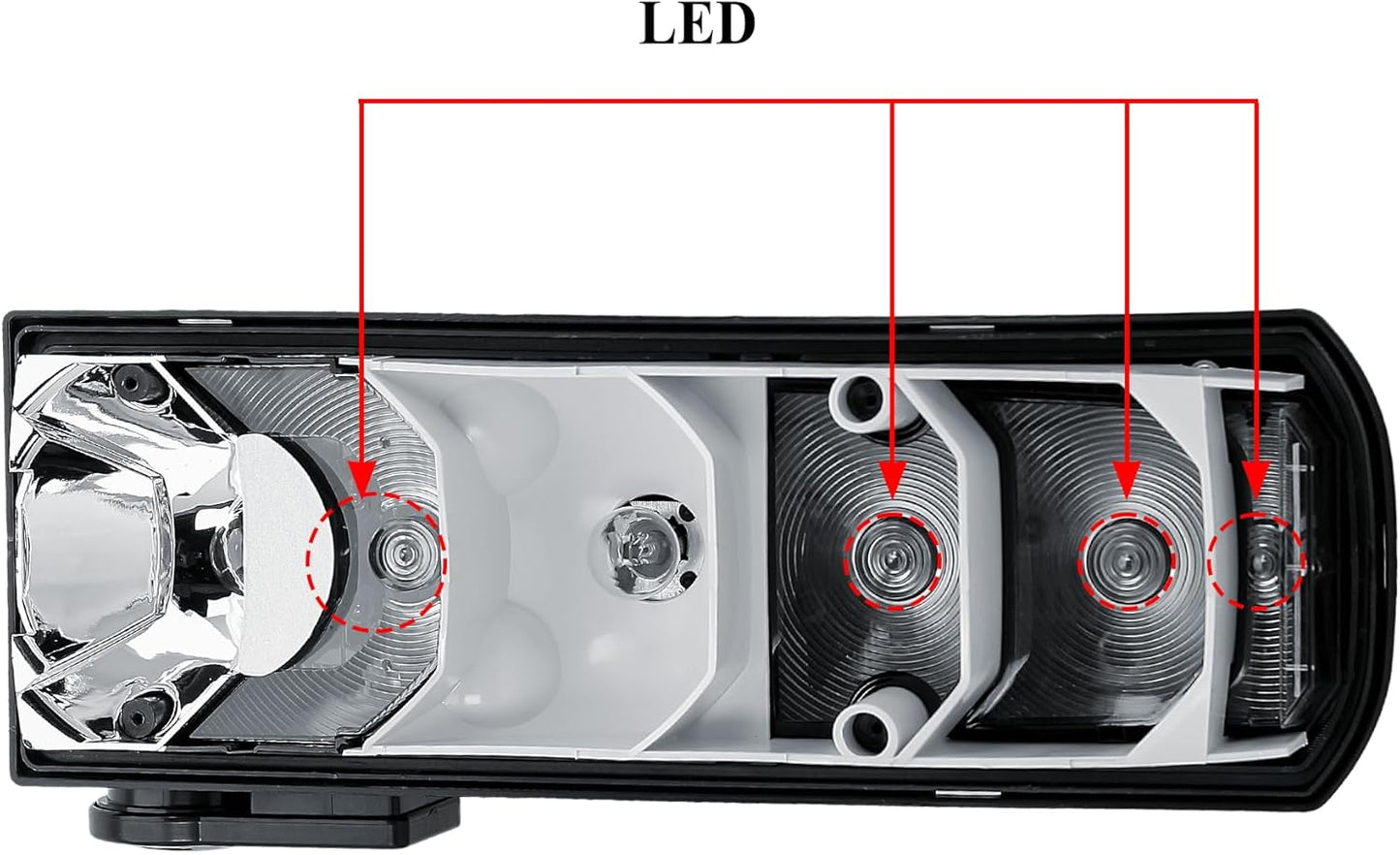 Driver Right LED Tail Light 24V with Reverse Buzzer for Mercedes Actros Arocs Antos Atego MP4 MP5 Rear Lamp