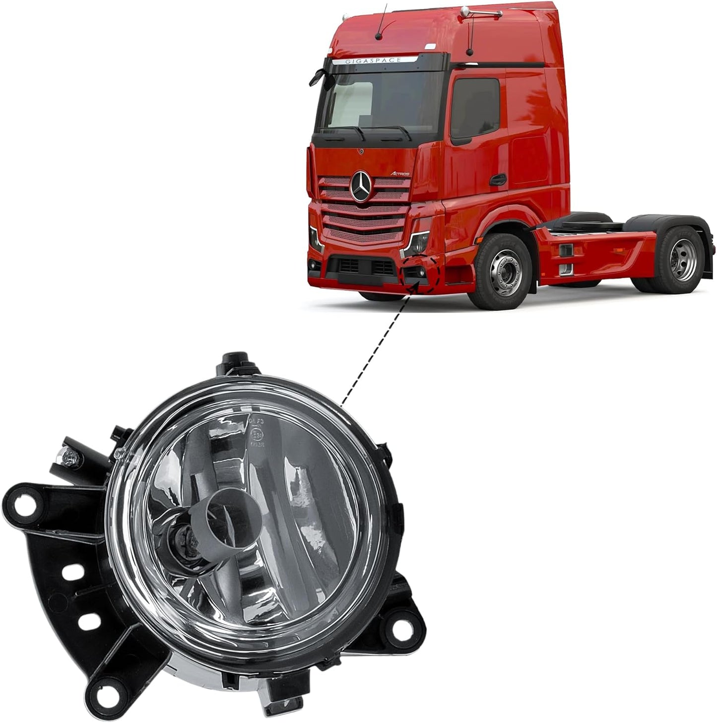 Aligoparts Passenger Left Side N/S Fog Light Lamp 24V for Mercedes Actros MP4 MP5