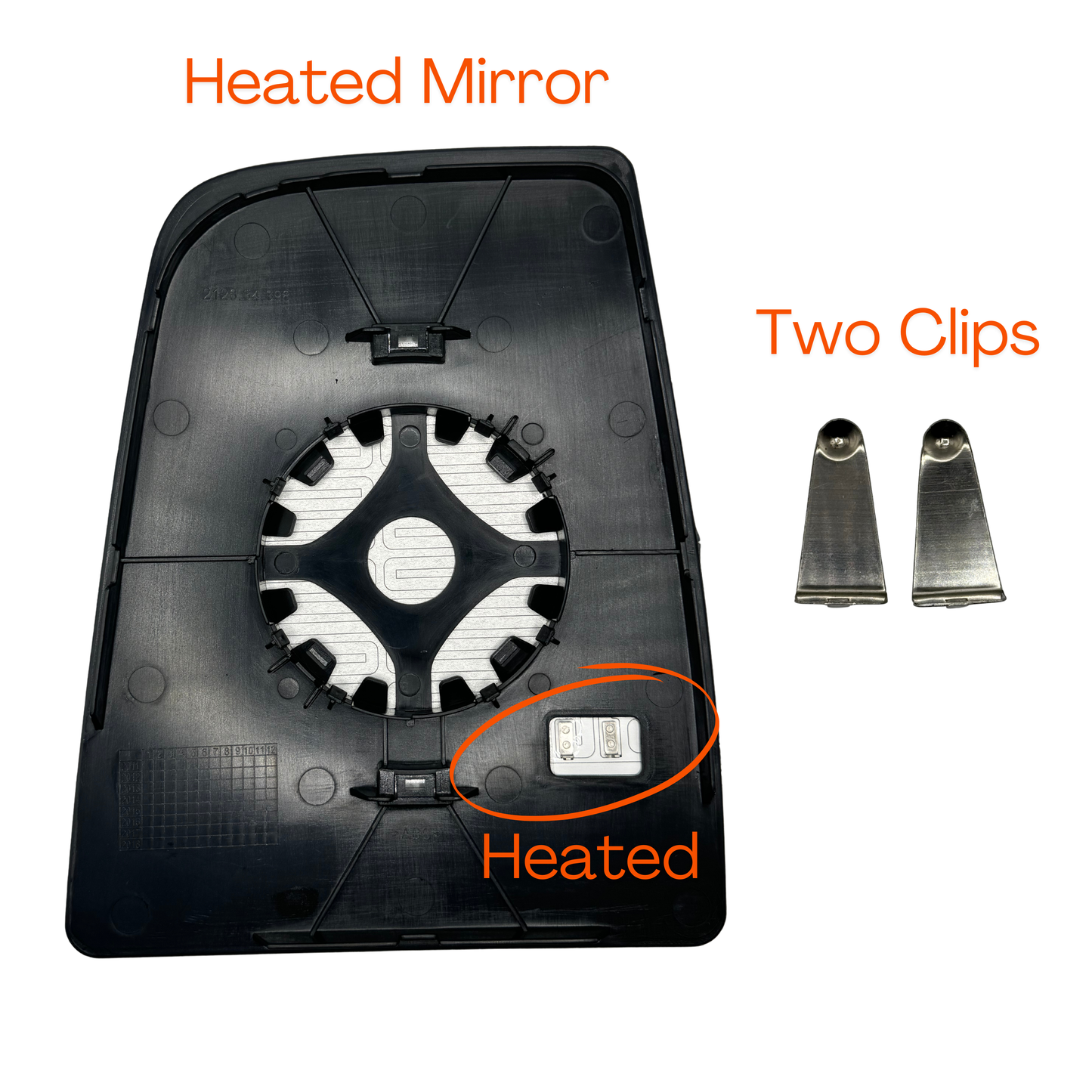Aligoparts Right Heated Upper Mirror Glass for Ford Transit MK8 2014–Onwards