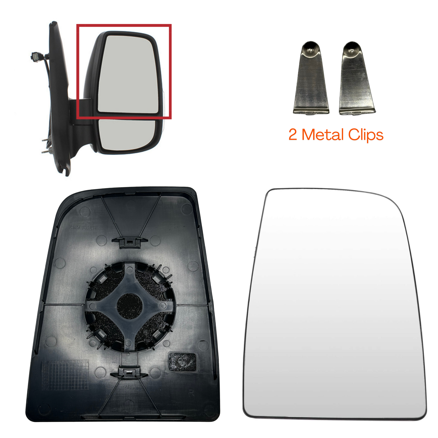 Aligoparts Right Upper Unheated Mirror Glass for Ford Transit MK8 2014 Onwards