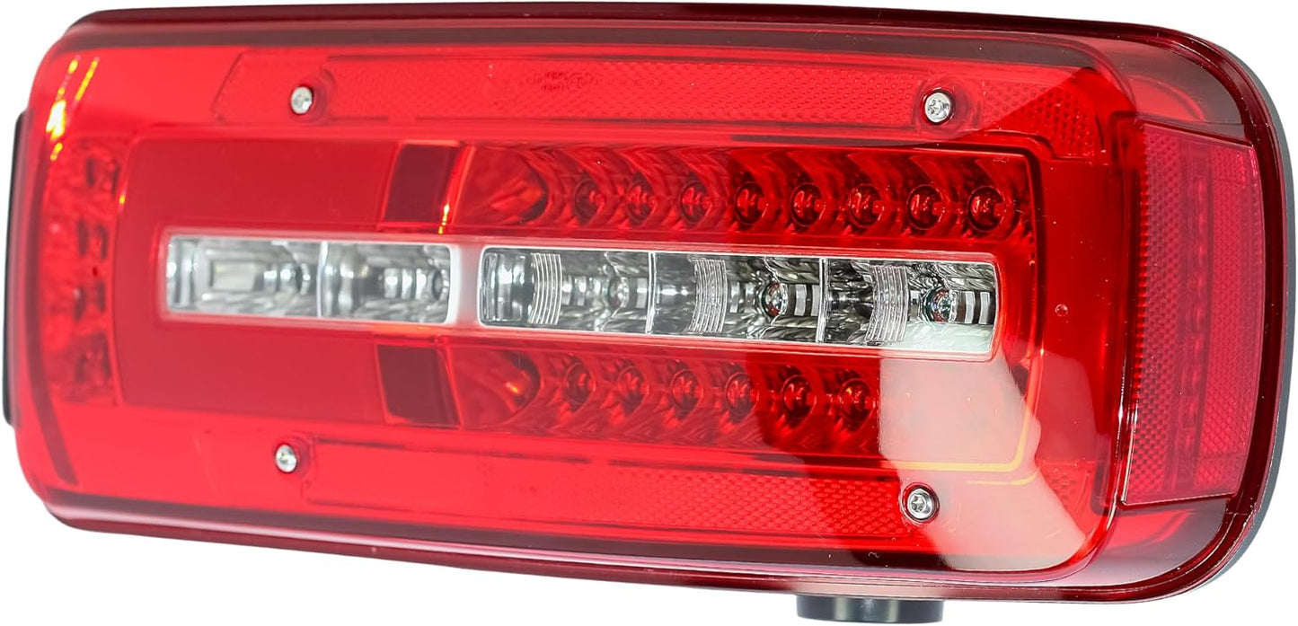 Aligoparts Driver Right Side O/S 24V Full LED Tail Light Rear Lamp with Reverse Alarm Buzzer & Rear Plug for DAF XF XG XG+ XD CF
