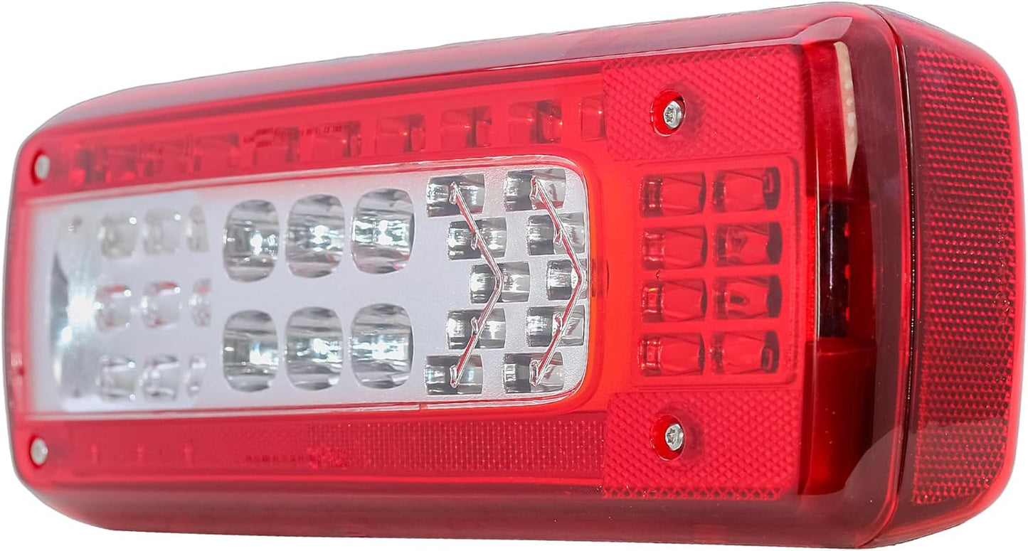 Aligoparts Driver Right Side O/S 24V Full LED Tail Light Rear Lamp with Plug & Reverse Buzzer for Volvo FH FM FL FMX & Renault T K C Range