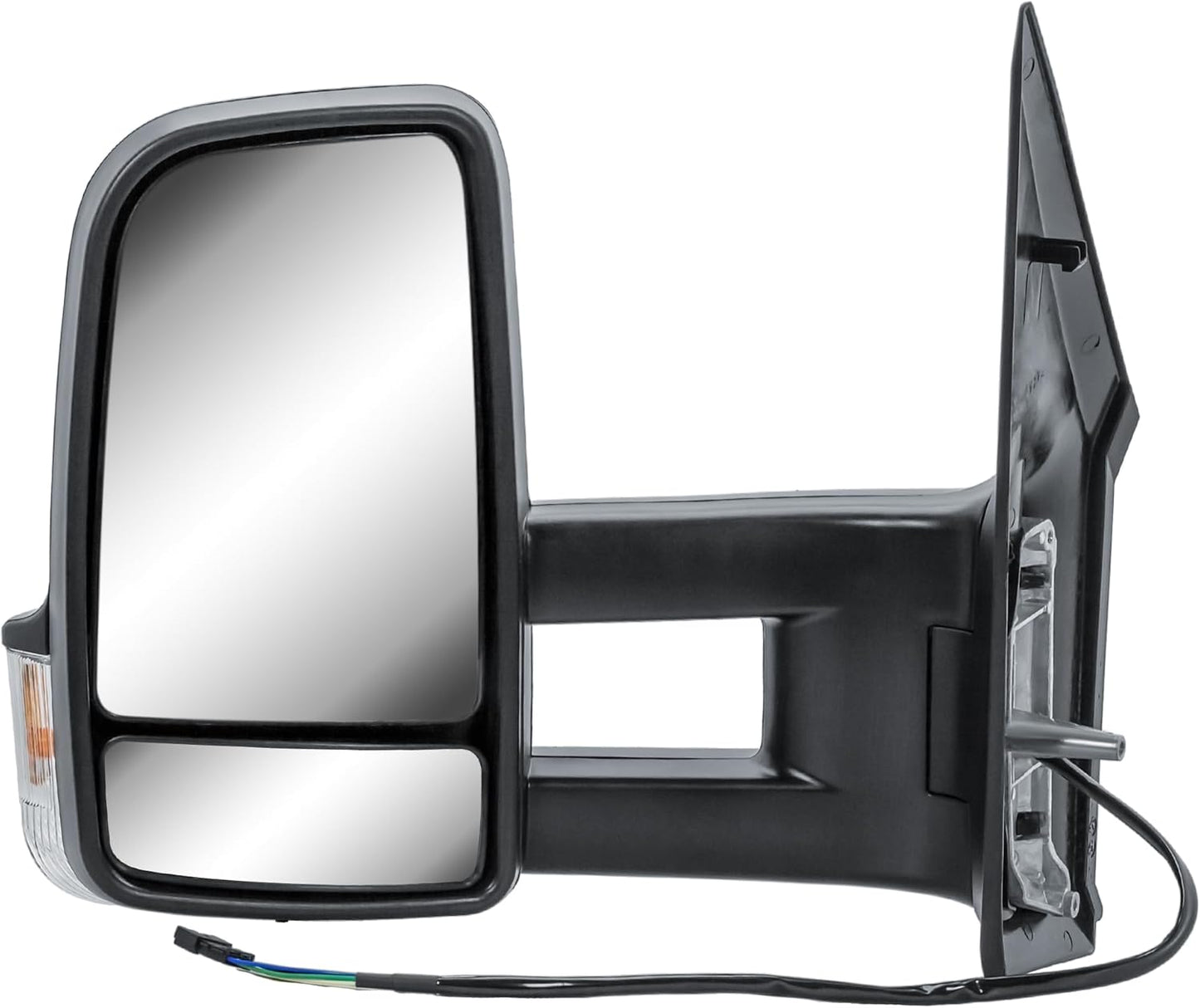Aligoparts Passenger Left Side Door Wing Mirror N/S Electric Heated Long Arm Black Cover for Mercedes Sprinter VW Crafter 2006–2018