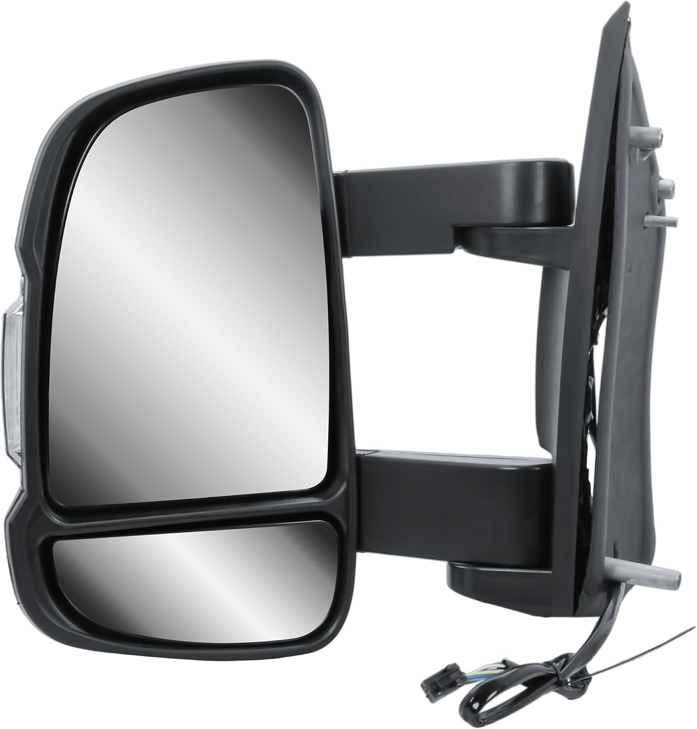 Aligoparts Passenger Left Side Door Wing Mirror N/S Electric Heated Manual Folding Long Arm for Fiat Ducato Peugeot Boxer Citroën Relay 2006–2023 Vauxhall Movano 2019–2023