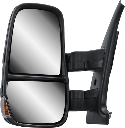 Aligoparts Passenger Left Side Door Wing Mirror N/S Electric Heated with Temperature Sensor Manual Folding Short Arm for IVECO Daily 2006–2013