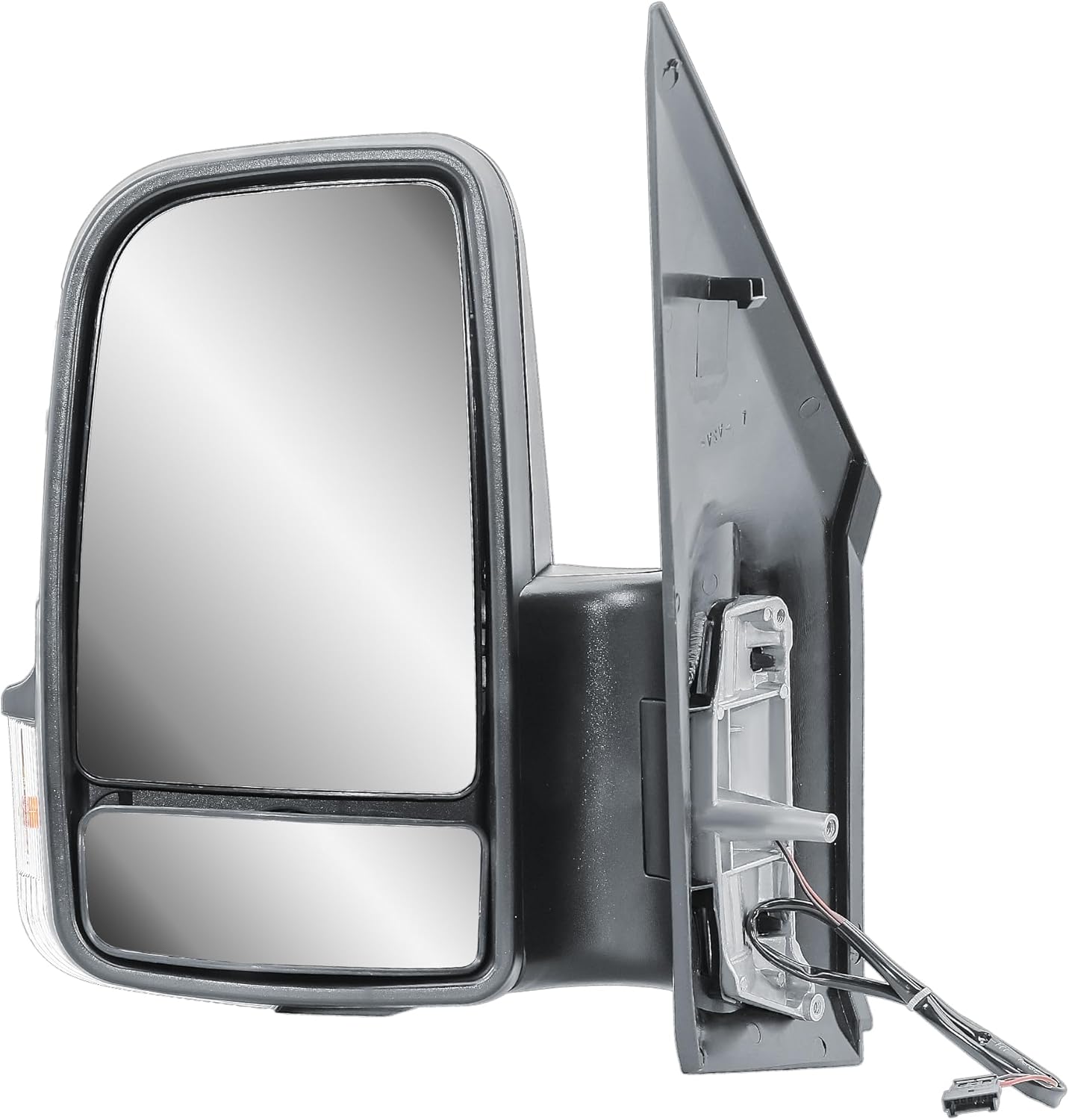 Aligoparts Passenger Left Side Door Wing Mirror N/S Manual Without Heated Short Arm Black Cover for Mercedes Sprinter VW Crafter 2006–2018
