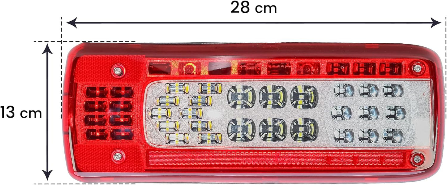 Aligoparts Passenger Left Side N/S 24V Full LED Tail Light Rear Lamp with Number Plate Light for Volvo FH FM FL FMX & Renault T K C Range