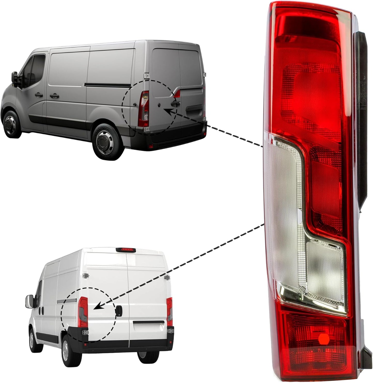 Aligoparts Passenger LEFT Side N/S Tail Light Rear Lamp  For Fiat Ducato, Citroen Relay, Peugeot Boxer, Vauxhall Movano (2014–2024)
