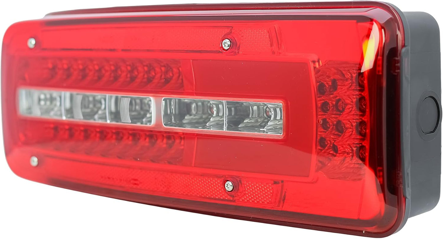 Aligoparts Passenger Left Side N/S 24V Full LED Tail Light Rear Lamp with Number Plate Light & Rear Plug for DAF XF CF LF XG XD XG+