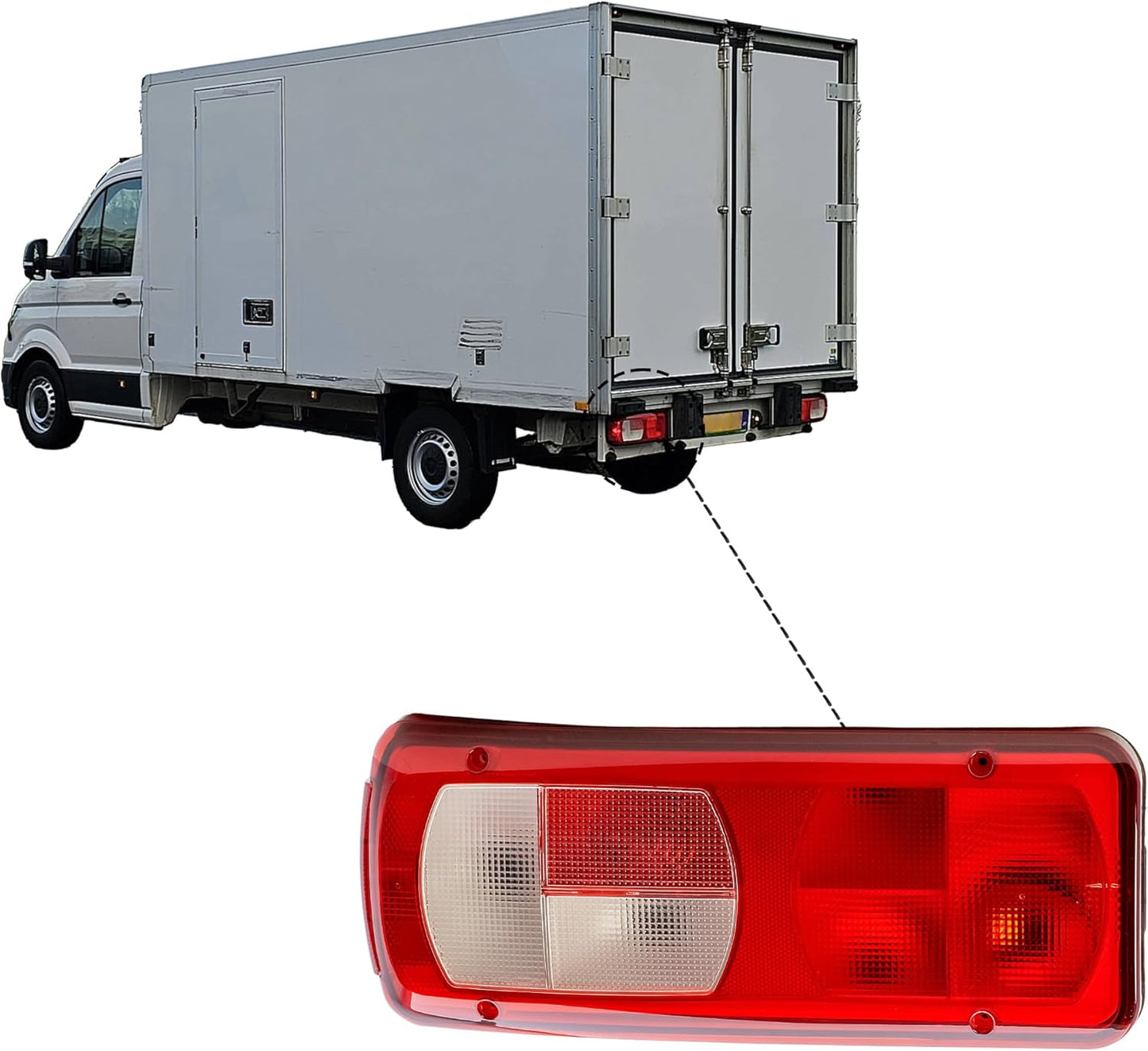 Aligoparts Passenger Left Side N/S 12V/24V Halogen Tail Light Lamp with Number Plate Light for VW Crafter & MAN TGE 2017–2025