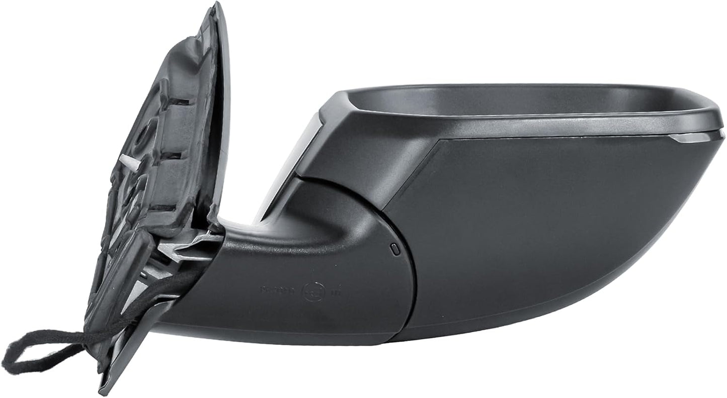 Aligoparts Driver Right Side Wing Mirror O/S Electric Heated Manual Folding Primer Cover for VW Caddy 2015–2021