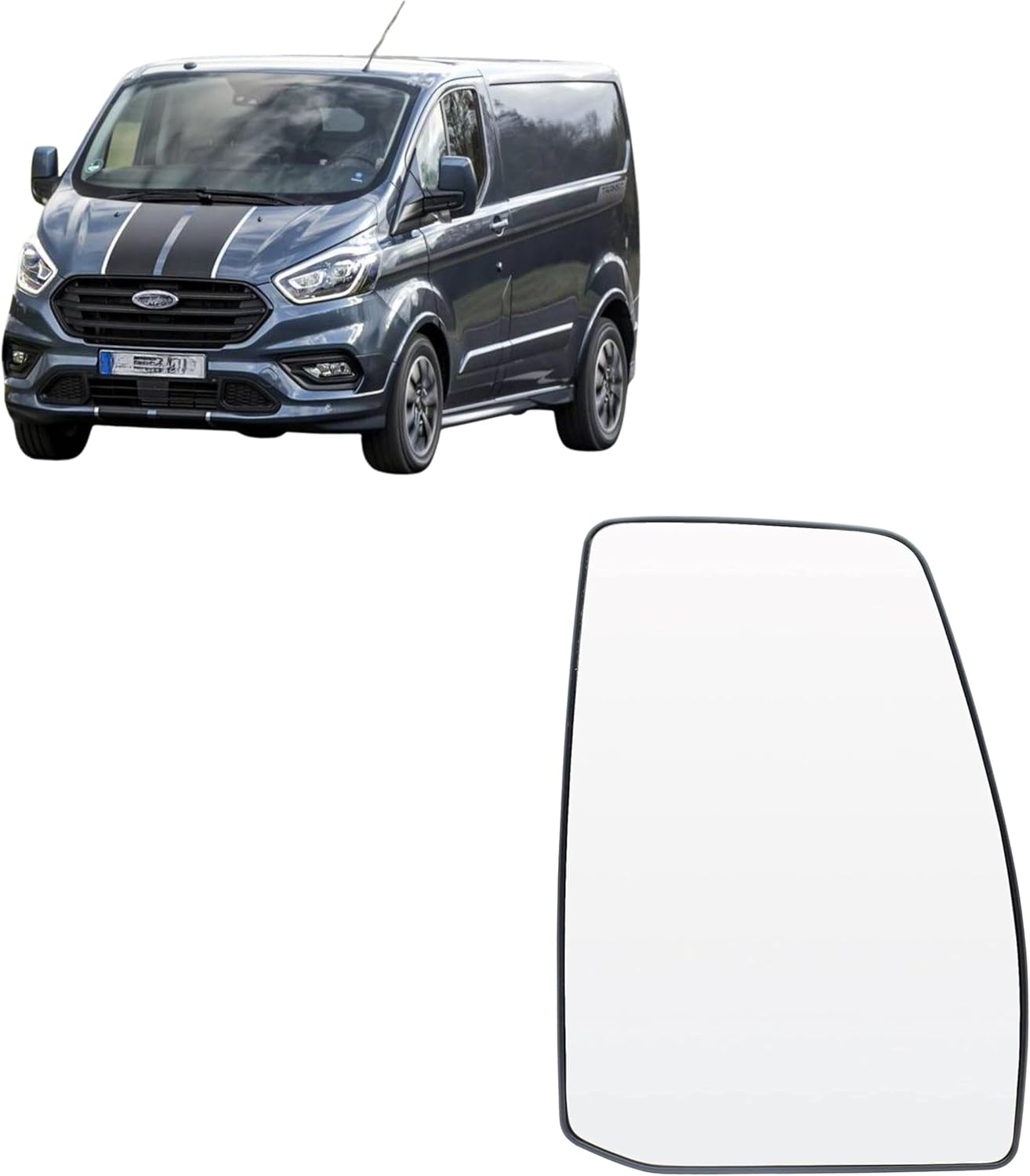 Aligoparts Right Upper Unheated Mirror Glass – Fits Ford Transit Custom 2012–2023