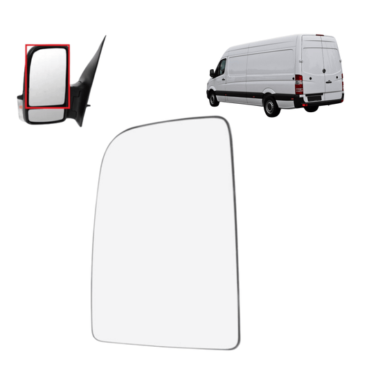 Aligoparts Left NonHeated Upper Mirror Glass for Mercedes Sprinter & VW Crafter 2006–2018