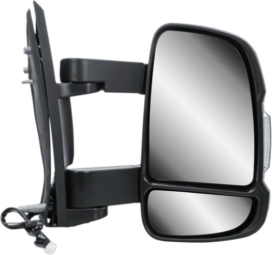 Aligoparts Driver Right Side Door Wing Mirror O/S Electric Heated with Temperature Sensor Manual Folding Long Arm for Fiat Ducato Peugeot Boxer Citroën Relay 2006–2023 Vauxhall Movano 2019–2023