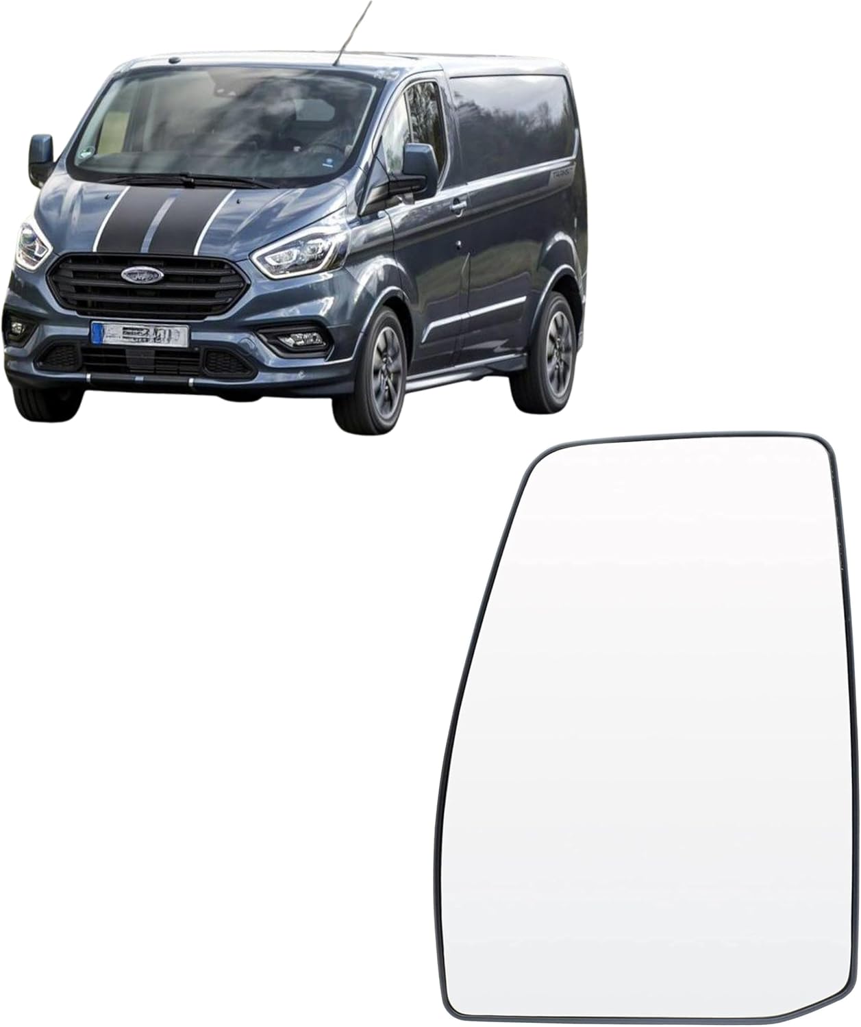 Aligoparts Left Upper Unheated Mirror Glass – Fits Ford Transit Custom 2012–2023
